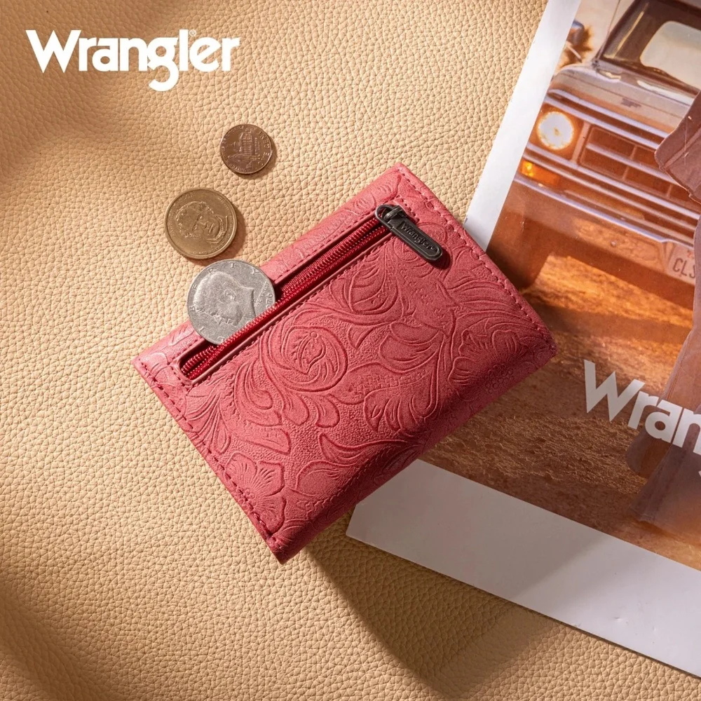 Wrangler Floral Embossed RFID Trifold Wallet